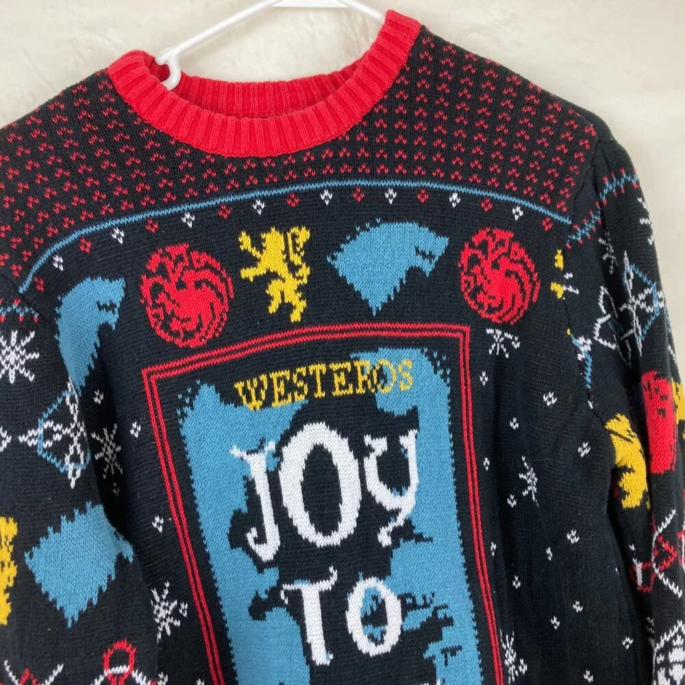 GAME OF THRONES Ugly Christmas Sweater Sz L Mens Womens‎ Holiday Party